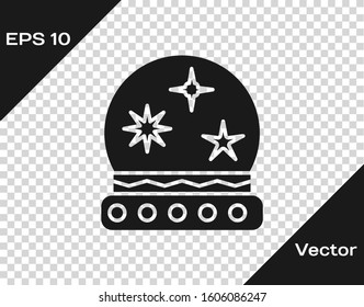 Grey Magic ball icon isolated on transparent background. Crystal ball.  Vector Illustration