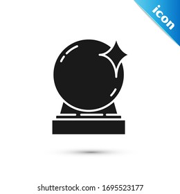 Grey Magic ball icon isolated on white background. Crystal ball.  Vector Illustration