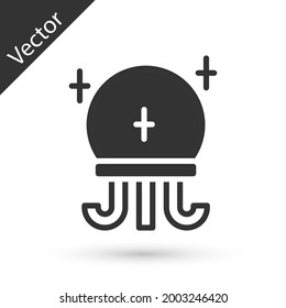 Grey Magic ball icon isolated on white background. Crystal ball.  Vector