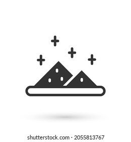 Grey Magic powder icon isolated on white background.  Vector
