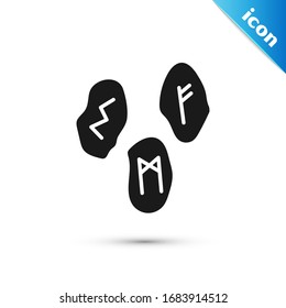 Grey Magic runes icon isolated on white background.  Vector Illustration