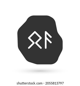 Grey Magic runes icon isolated on white background.  Vector