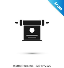 Grey Magic scroll icon isolated on white background. Decree, paper, parchment, scroll icon.  Vector Illustration