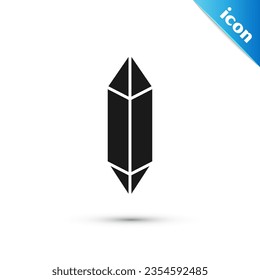 Icono de Gray Magic stone aislado en fondo blanco. Cristal de fantasía. Gema de joyas para el juego.  Ilustración vectorial