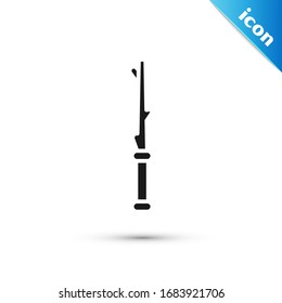 Grey Magic wand icon isolated on white background. Star shape magic accessory. Magical power.  Vector Illustration