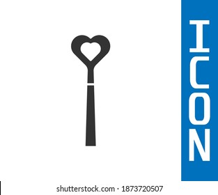 Grey Magic wand icon isolated on white background. Star shape magic accessory. Magical power.  Vector