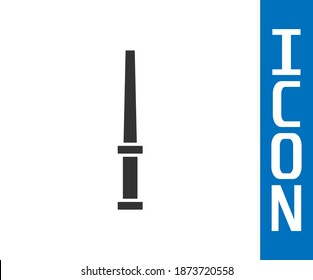 Icono de varita Gris Magic aislado en fondo blanco. Complemento mágico de forma estrella. Poder mágico.  Vector