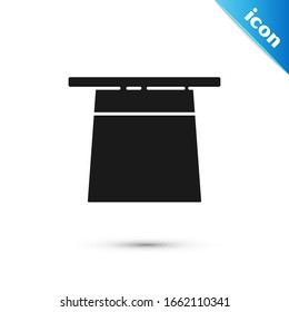 Grey Magician hat icon isolated on white background. Magic trick. Mystery entertainment concept.  Vector Illustration