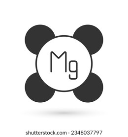 Grey Magnesium chemical element icon isolated on isolated on white background.  Vector