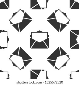 Grey Mail and e-mail icon isolated seamless pattern on white background. Envelope symbol e-mail. Email message sign. Vector Illustration