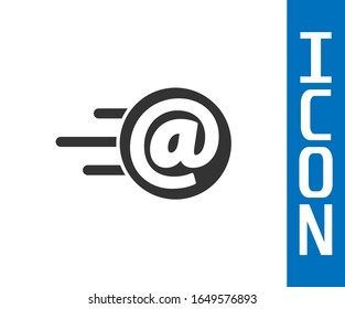 Grey Mail and e-mail icon isolated on white background. Envelope symbol e-mail. Email message sign.  Vector Illustration