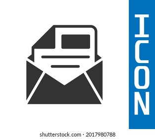Correo gris e icono de correo electrónico aislado en fondo blanco. Correo electrónico con símbolo de sobres. Señal de mensaje de correo electrónico.  Vector