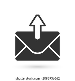 Grey Mail and e-mail icon isolated on white background. Envelope symbol e-mail. Email message sign.  Vector