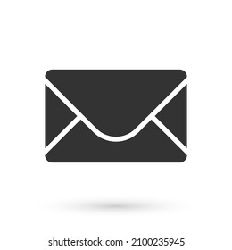 Correo gris e icono de correo electrónico aislado en fondo blanco. Correo electrónico con símbolo de sobres. Señal de mensaje de correo electrónico.  Vector