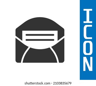 Correo gris e icono de correo electrónico aislado en fondo blanco. Correo electrónico con símbolo de sobres. Señal de mensaje de correo electrónico.  Vector