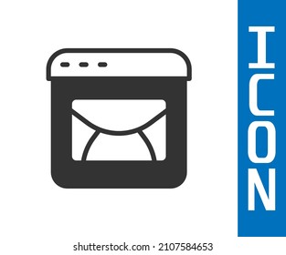 Grey Mail and e-mail icon isolated on white background. Envelope symbol e-mail. Email message sign.  Vector