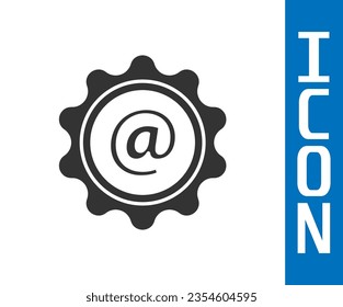 Grey Mail and e-mail icon isolated on white background. Envelope symbol e-mail. Email message sign.  Vector Illustration