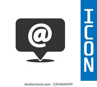 Grey Mail and e-mail icon isolated on white background. Envelope symbol e-mail. Email message sign.  Vector Illustration