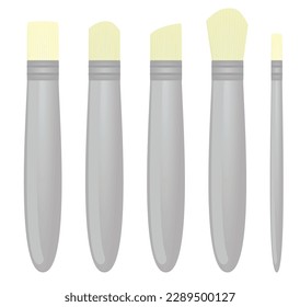 Grey make up brush. vector