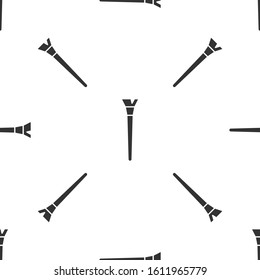 Grey Makeup brush icon isolated seamless pattern on white background.  Vector Illustration
