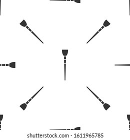 Grey Makeup brush icon isolated seamless pattern on white background.  Vector Illustration