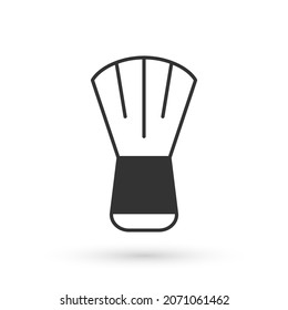 Grey Makeup brush icon isolated on white background.  Vector