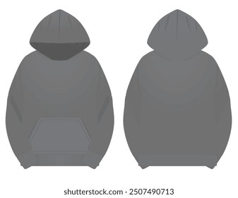 Grey male hoodie. vector illustration