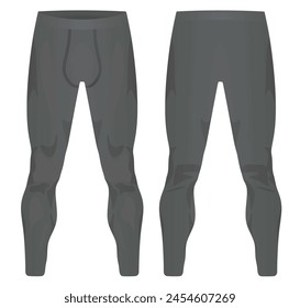 Grey male leggings. vector illustration