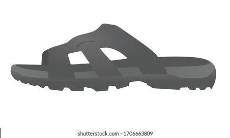 Grey male sandal. vector illustration