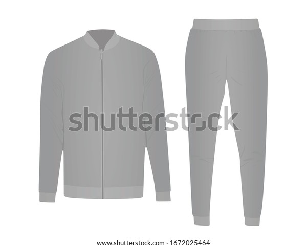 Grey Male Tracksuit Vector Illustration Stock Vector (Royalty Free ...