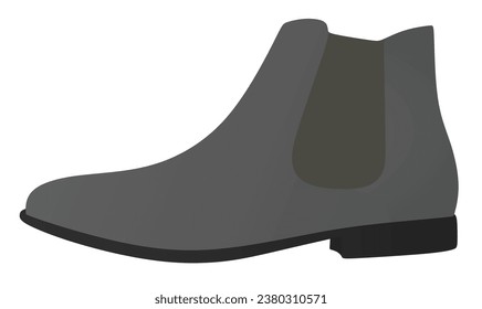 zapato de tobillo para hombre gris. ilustración vectorial