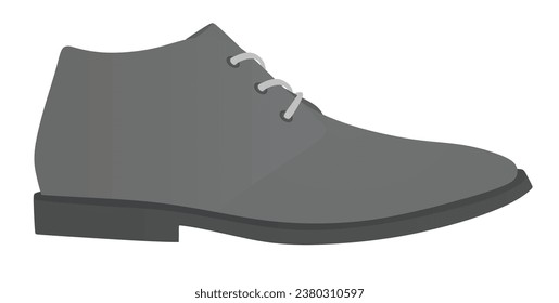 zapato de tobillo para hombre gris. ilustración vectorial
