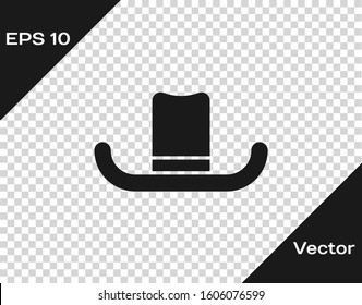 Grey Man hat with ribbon icon isolated on transparent background.  Vector Illustration