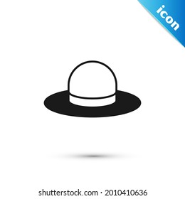 sombrero Gray Man con icono de cinta aislado en fondo blanco.  Vector