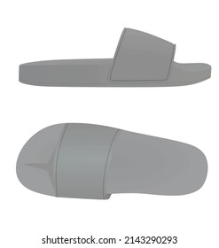 Grey man slippers. vector illustration