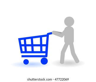The grey man will roll the handcart