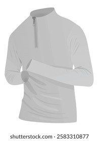 Grey  man zip top t shirt. vector illustration