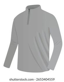 Grey man zip top t shirt. vector illustration	