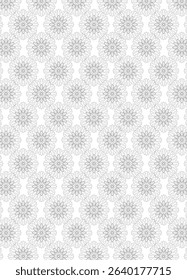 Grey Mandala Outline on White Canvas – Ethnic Decorative Element