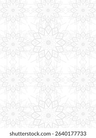 Grey Mandala Outline on White Canvas – Ethnic Decorative Element