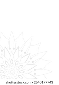 Grey Mandala Outline on White Canvas – Ethnic Decorative Element