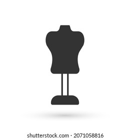 Grey Mannequin icon isolated on white background. Tailor dummy.  Vector