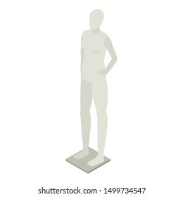 Grey mannequin icon. Isometric of grey mannequin vector icon for web design isolated on white background