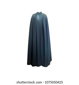 Grey mantle, cloak, cape. Vector illustration.