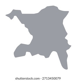 Graue Karte von Aargau einzeln auf weißem Hintergrund. Vektorgrafik