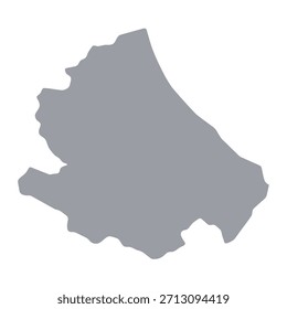  Mapa cinzento de Abruzzo isolado no fundo branco. Ilustração vetorial