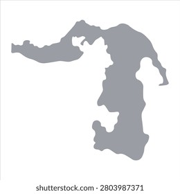 Grey map of Adygea Republic isolated on white background. Vector illustration