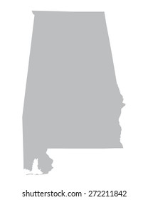 grey map of Alabama