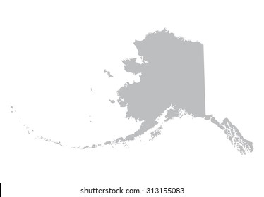 grey map of Alaska