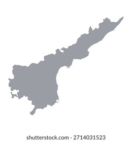  Mapa cinza de Andhra Pradesh isolado no fundo branco. Ilustração vetorial